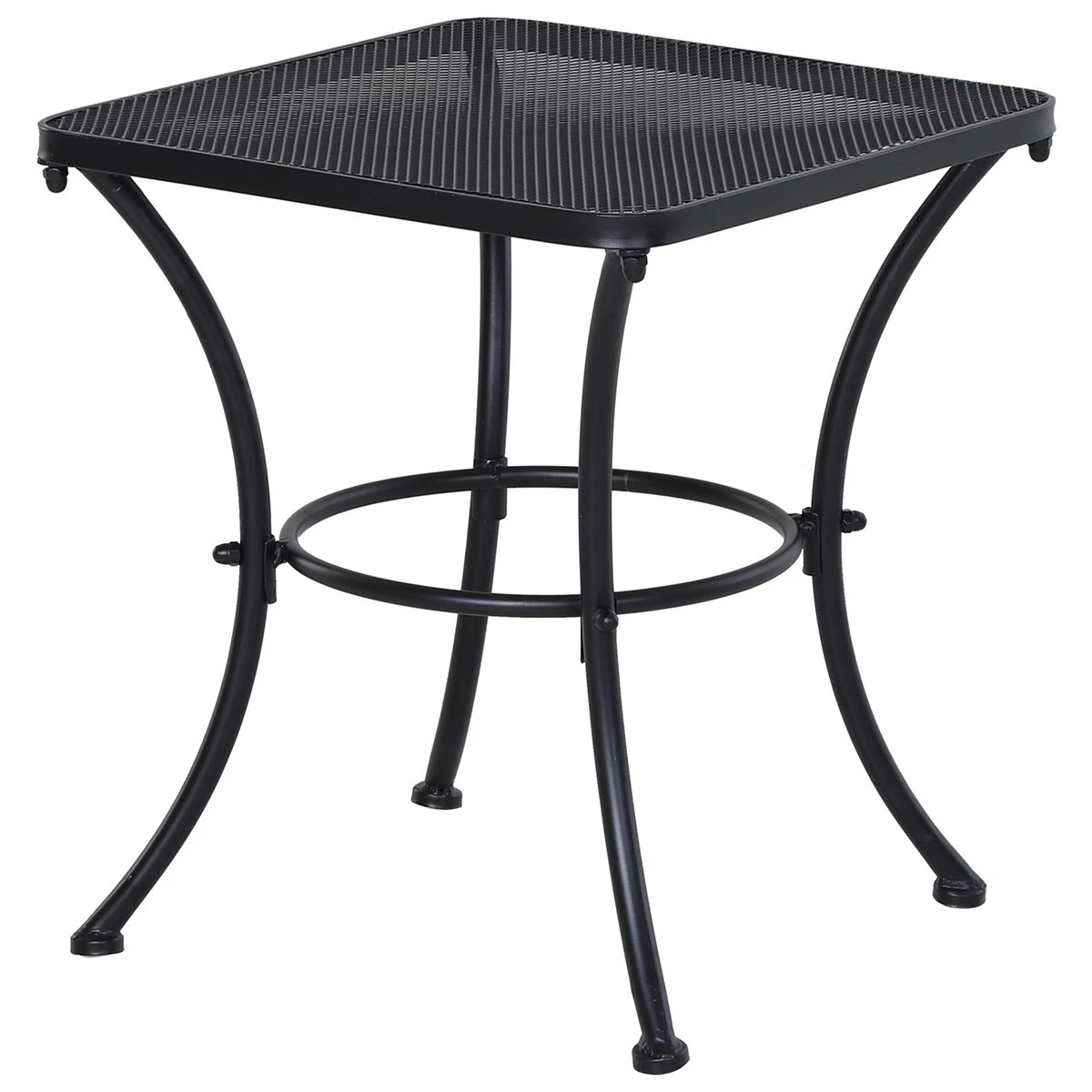 Outsunny Mesa De Jardín Cuadrada Mesa Auxiliar Exterior Con Estructura De Metal Para Patio Terraza Balcón Carga 30 Kg 45x45x50 Cm Negro