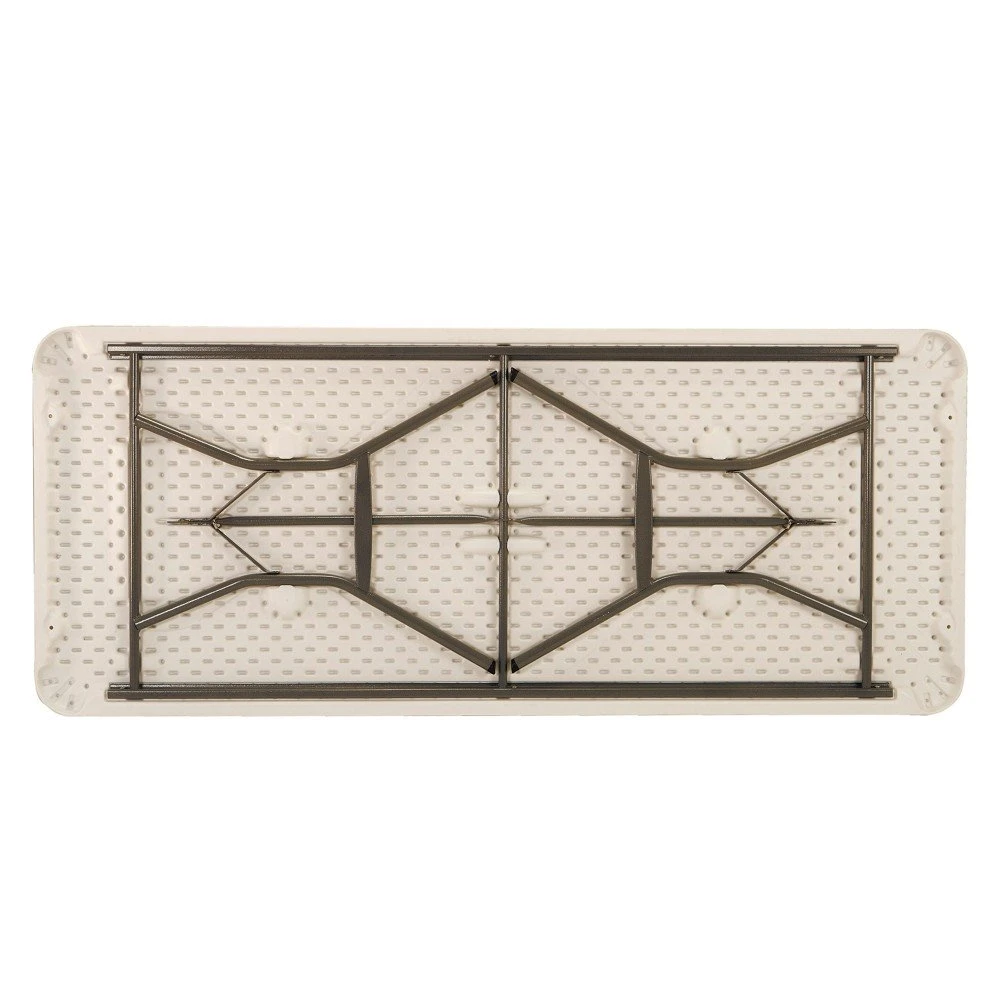Mesa Rectangular Patas Plegables Crema LIFETIME 183x76x74 Cm - Imagen 2