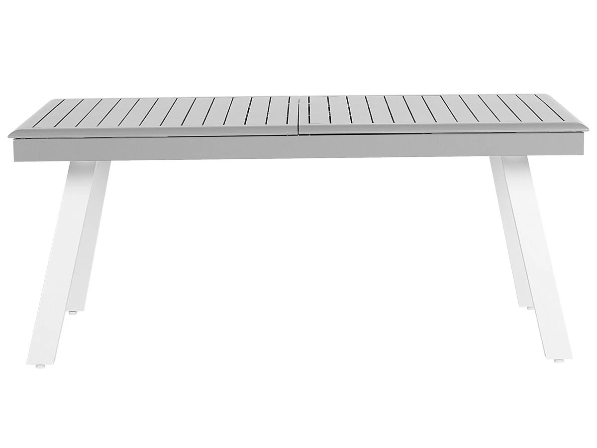 Mesa De Jardín Extensible De Metal Gris Claro/blanco 175/255 X 100 Cm PERETA - Imagen 6