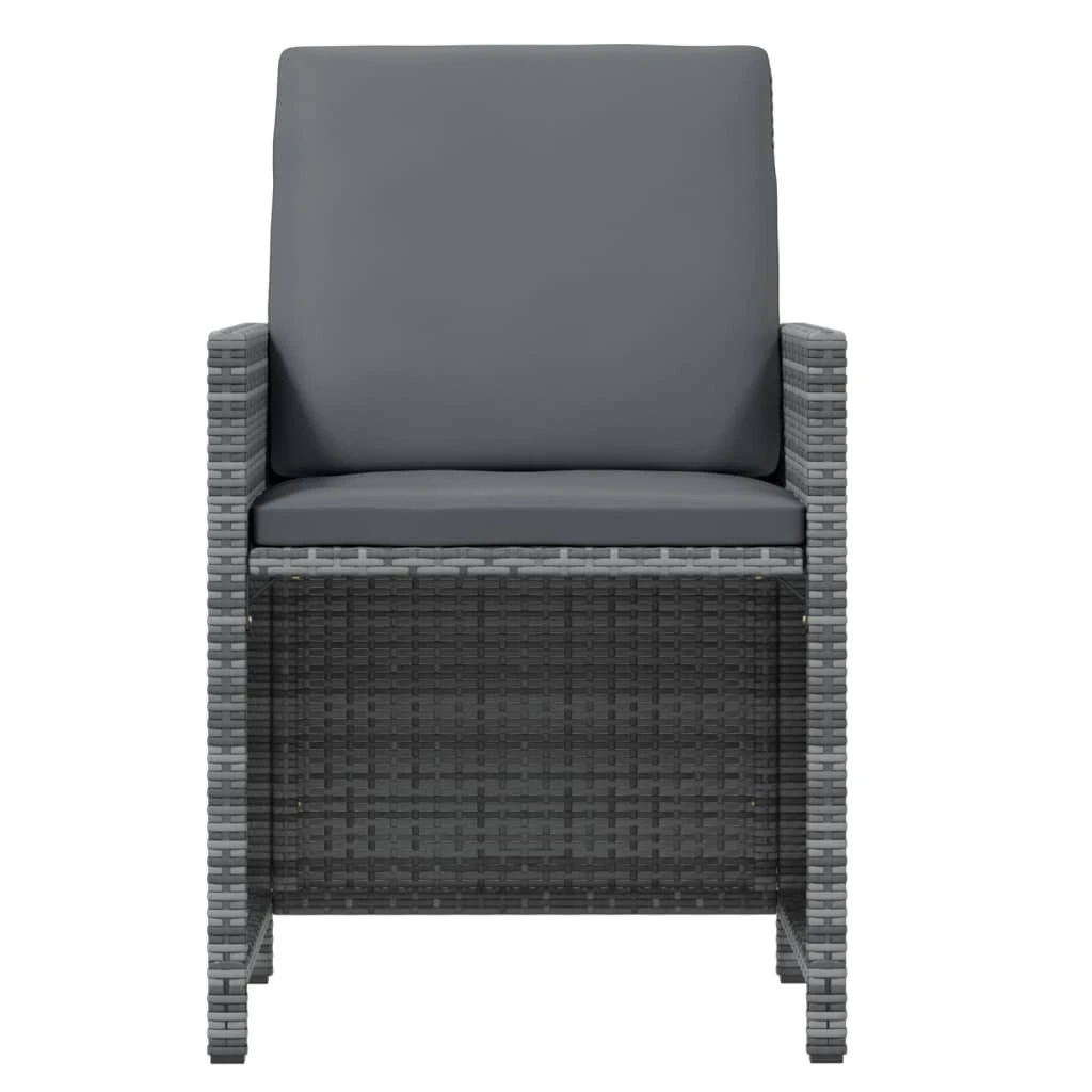 Set De Comedor Jardín 17 Pzas Con Cojines Ratán Sintético Gris VidaXL - Imagen 6