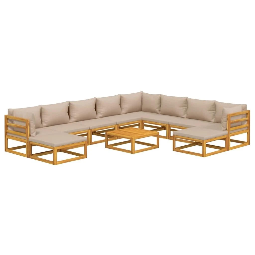 Set Muebles Jardín 11 Pzasy Cojines VidaXL - Imagen 2