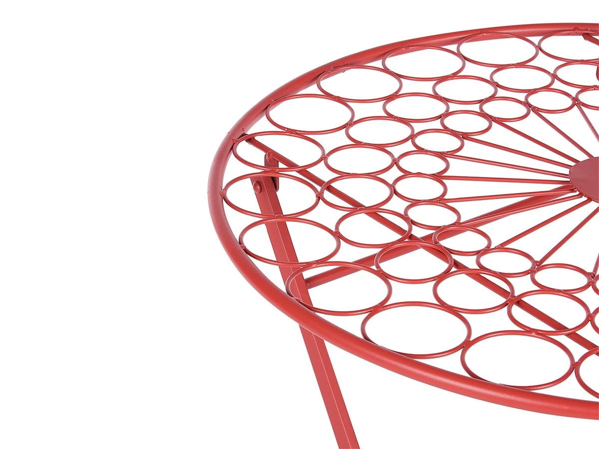 Mesa De Balcón De Metal Rojo ø 70 Cm SCARIO - Imagen 5
