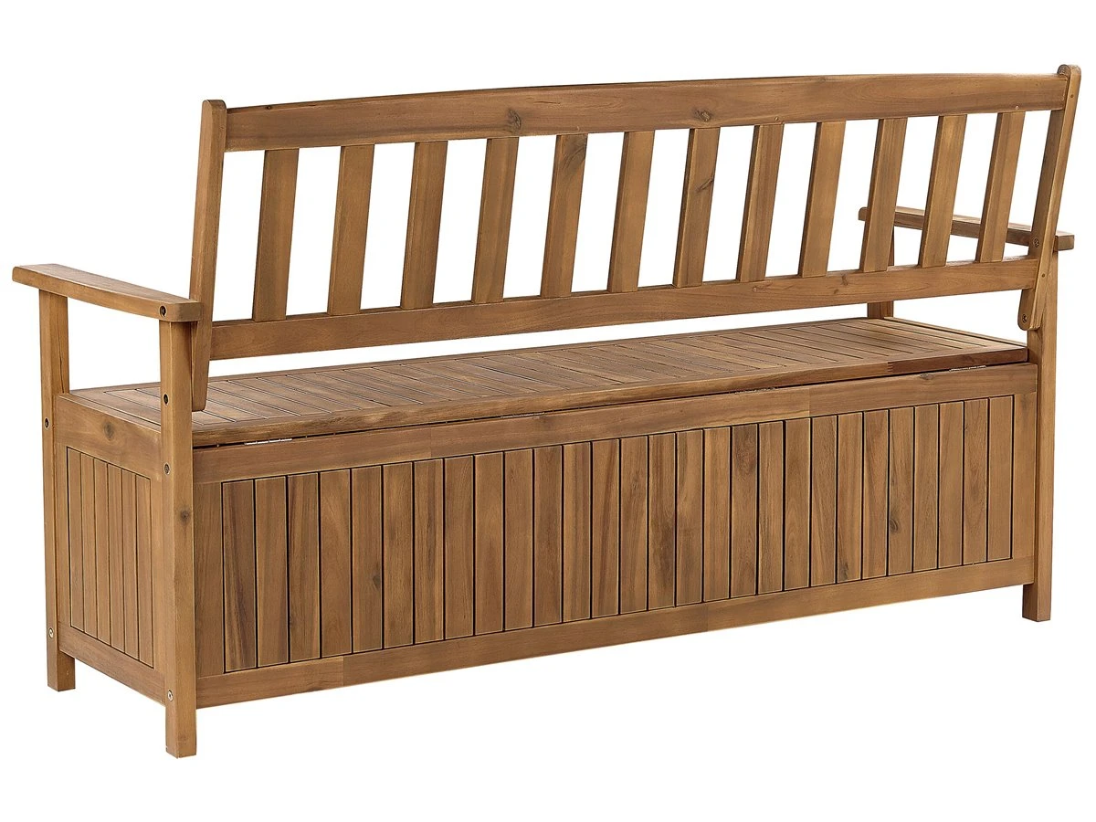 Banco De Jardín De Madera De Acacia Clara 160 Cm SOVANA - Imagen 6