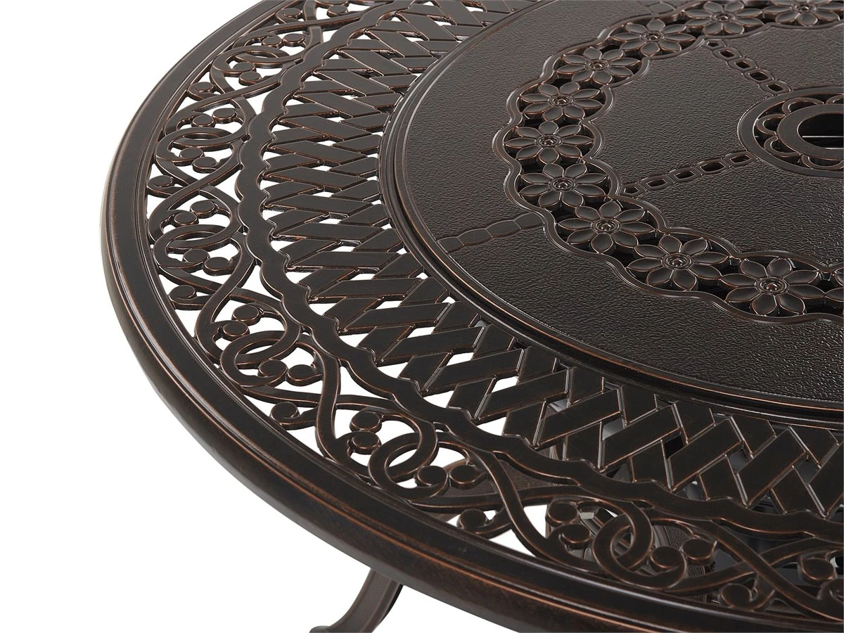 Mesa De Jardín De Metal Marrón Oscuro/beige ⌀ 105 Cm MANFRIA - Imagen 6