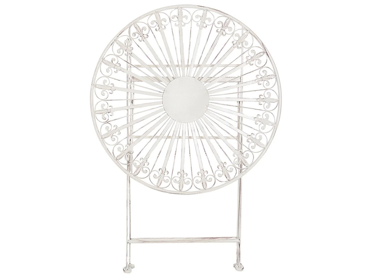 Mesa De Balcón De Metal Blanco Crema ø 70 Cm SCAFA - Imagen 4
