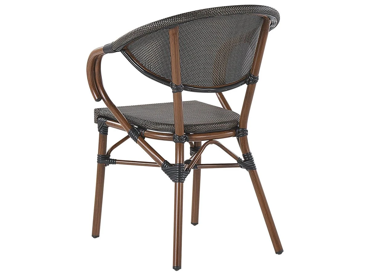 Conjunto De 4 Sillas De Jardín Gris/madera Oscura CASPRI - Imagen 7