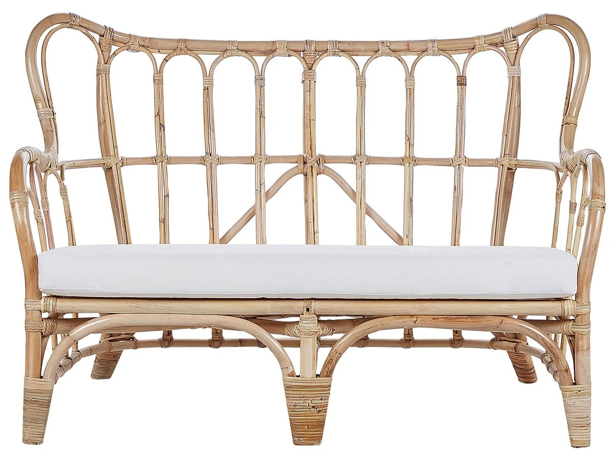 Conjunto De Jardín 4 Plazas De Ratán Natural/beige Crema BRINDISI - Imagen 5