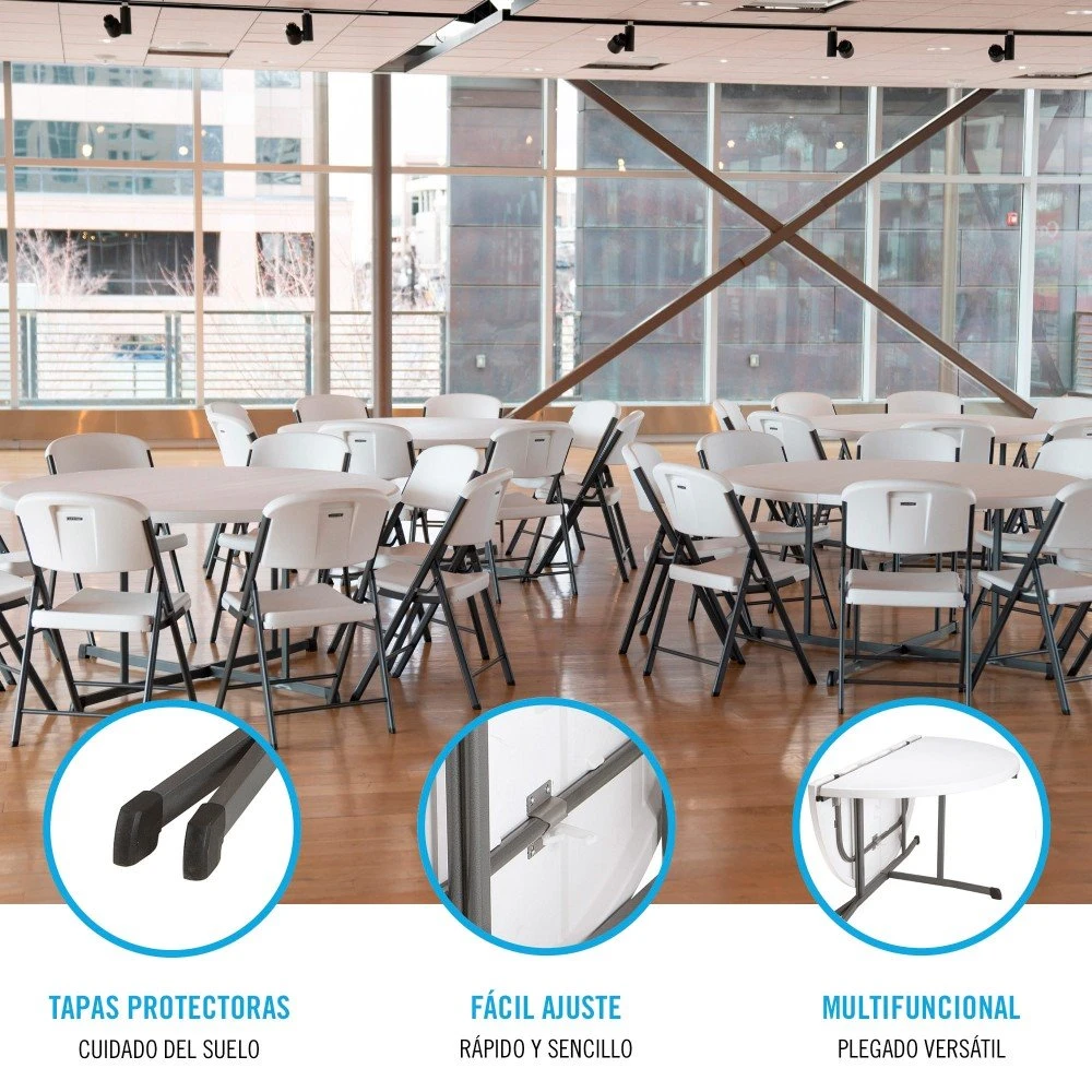 Mesa Redonda Plegable Blanco LIFETIME Ø152 X 75,5 Cm - Imagen 3