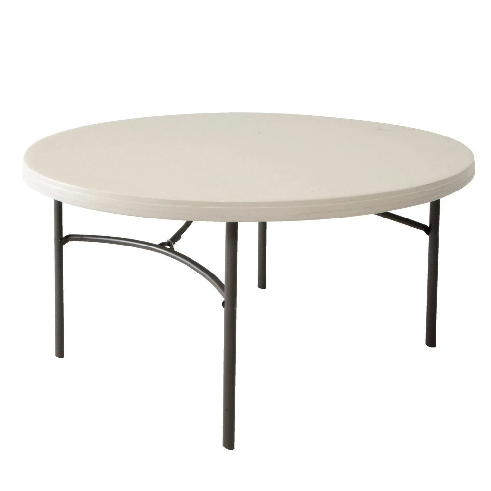 Mesa Redonda Patas Plegables Crema LIFETIME Ø152 X 74 Cm