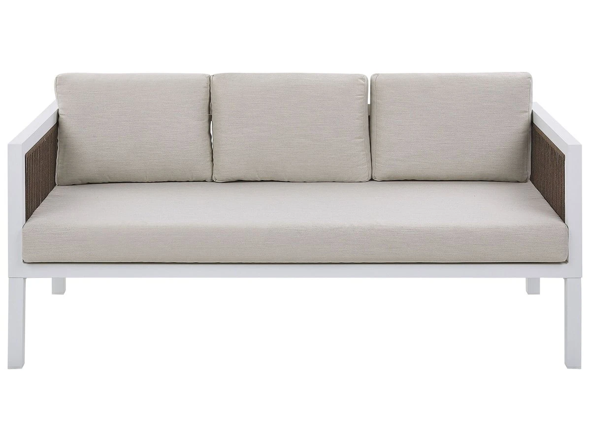 Conjunto De Jardín 5 Plazas De Metal Blanco/marrón/beige BORELLO - Imagen 7