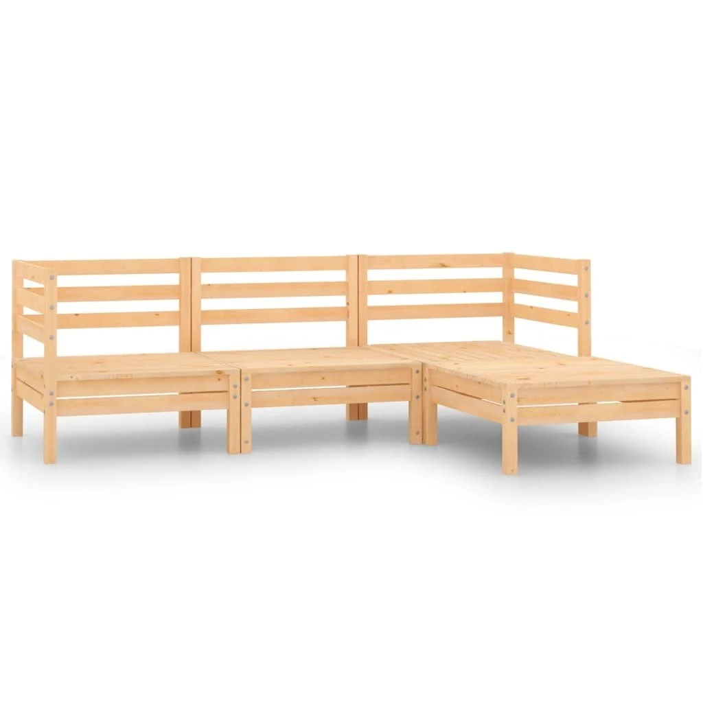 Juego De Muebles De Jardín 4 Piezas Madera Maciza De Pino VidaXL