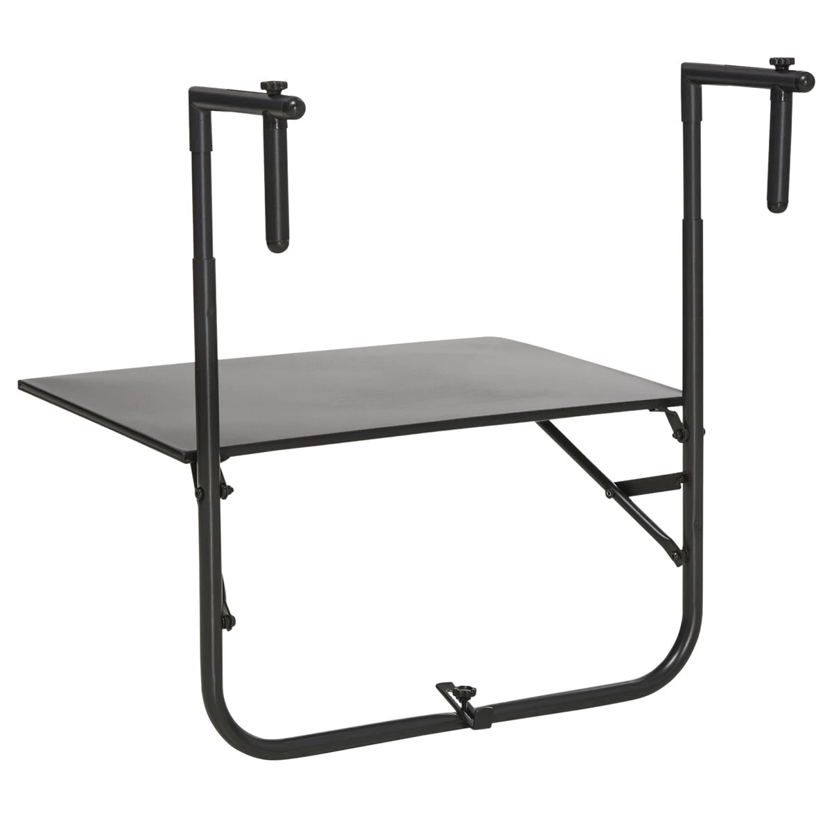 Outsunny Mesa Colgante Para Balcón Mesa De Pared De Acero Con Altura Ajustable En 4 Posiciones Carga Máx. 15 Kg Para Terraza Jardín 60x60,5x56-71 Cm Negro - Imagen 9