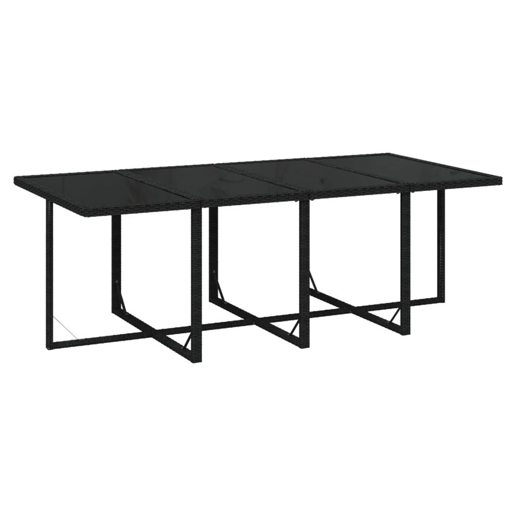 Set De Comedor Jardín 9 Pzas Con Cojines Ratán Sintético Negro VidaXL - Imagen 6