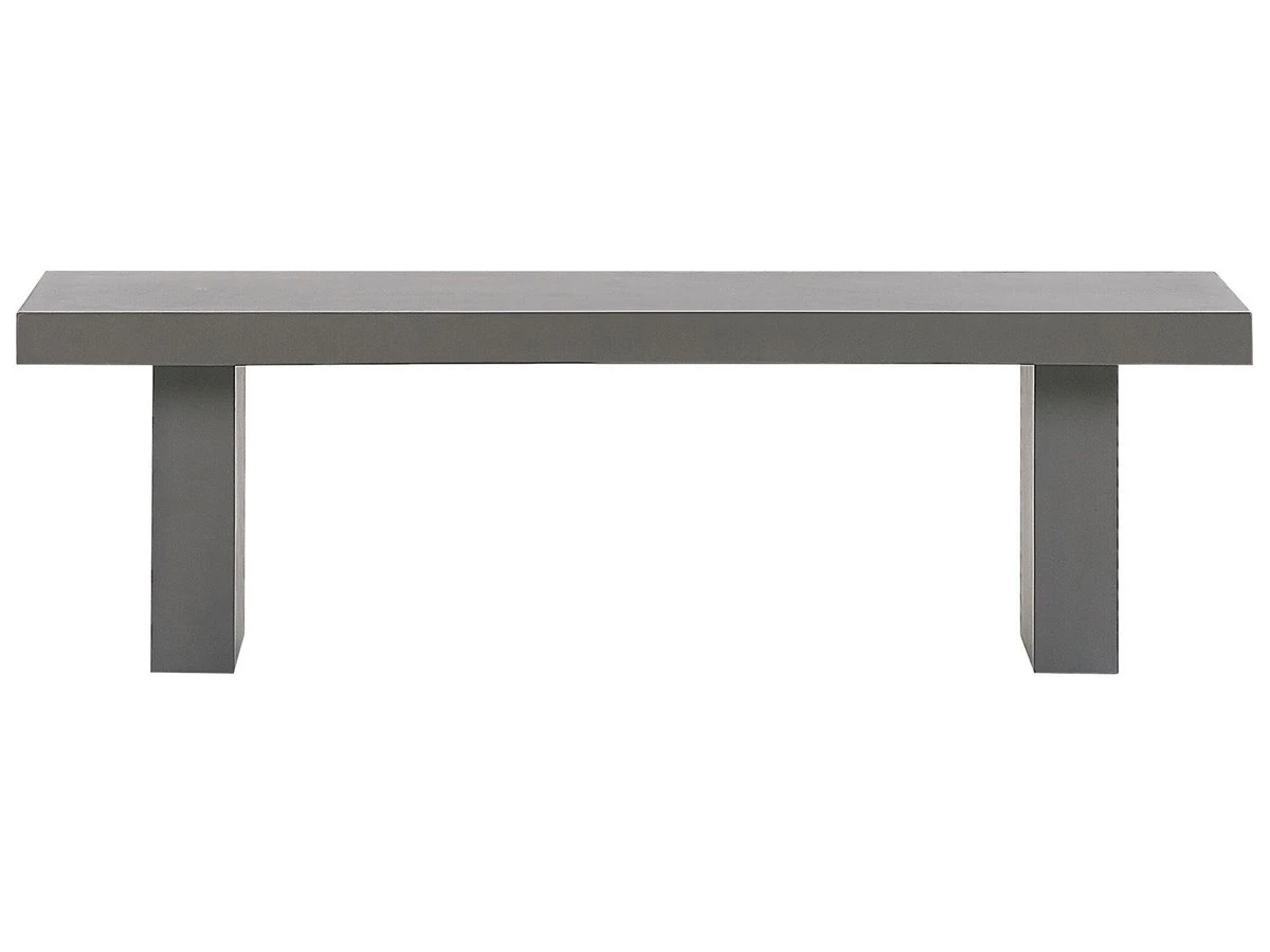 Conjunto De Jardín De Cemento Reforzado Mesa 2 Bancos Y 2 Taburetes Gris TARANTO - Imagen 8