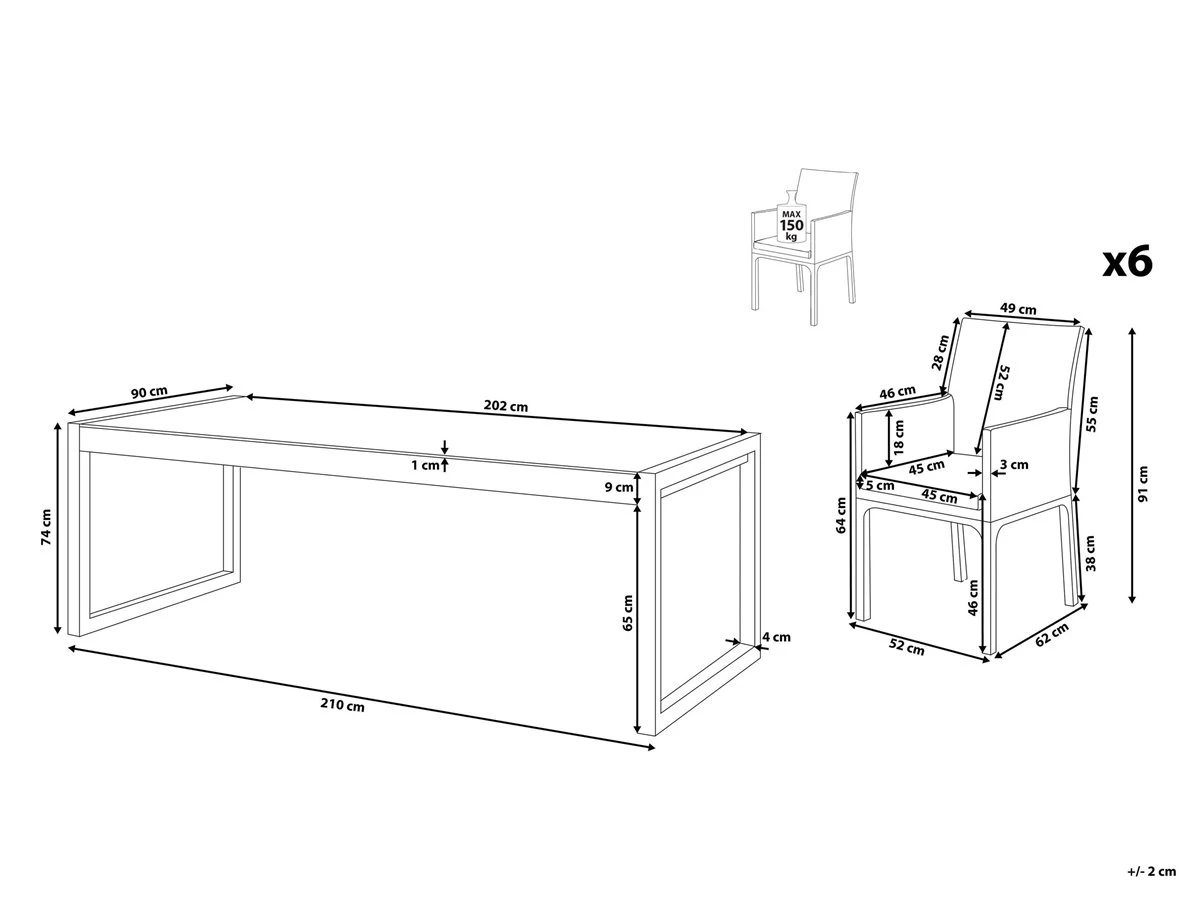 Conjunto De Jardín En Aluminio Gris BACOLI - Imagen 3