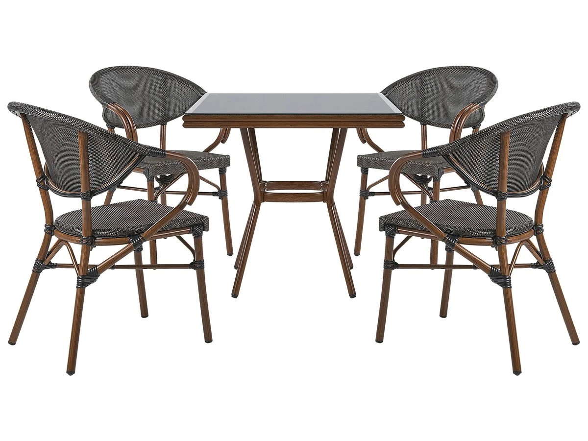 Conjunto De Jardín 4 Plazas Gris/negro CASPRI - Imagen 2