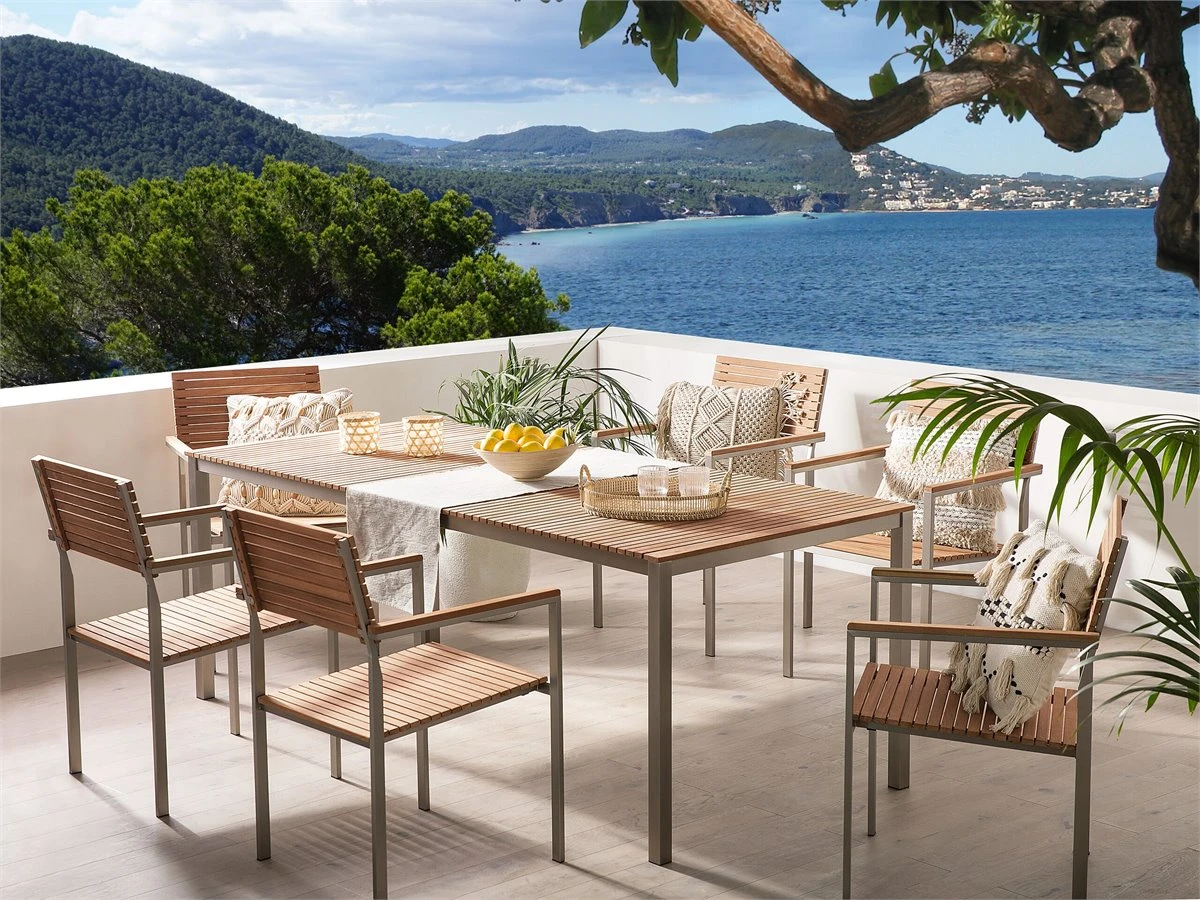 Conjunto De Jardín En Madera/acero Para 6 Personas VIAREGGIO