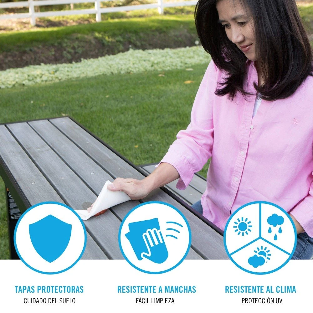 Banco Convertible En Mesa LIFETIME Color Gris - Imagen 4