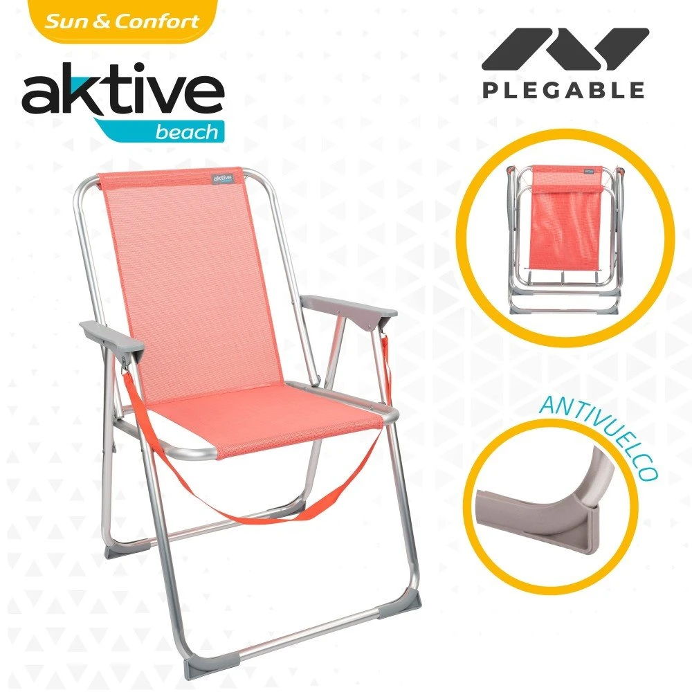 Silla Plegable Fija Aluminio Coral Aktive - Imagen 3