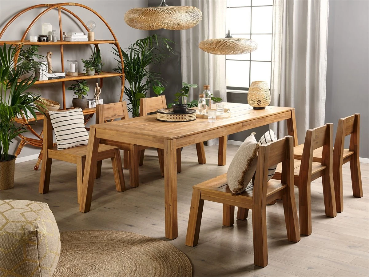 Conjunto De 4 Sillas De Madera De Acacia Clara LIVORNO - Imagen 4