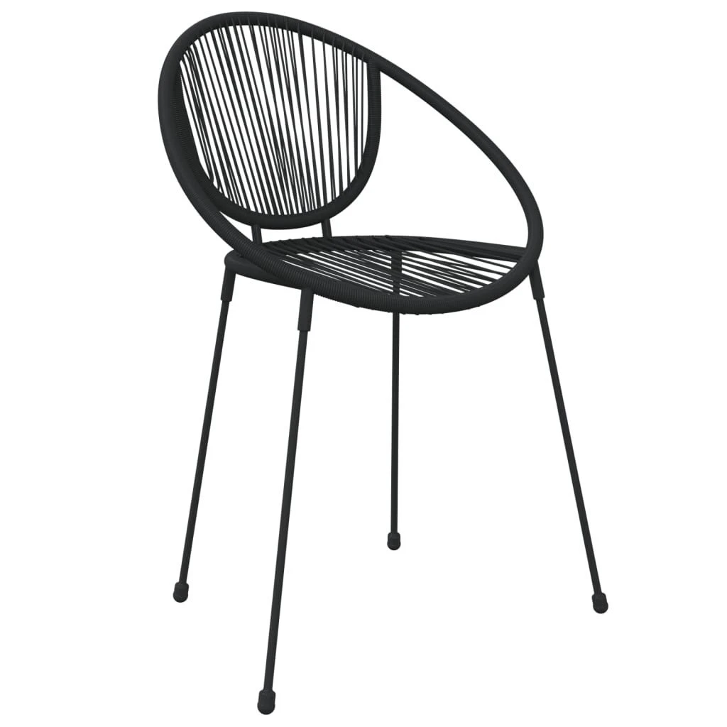 Juego De Comedor De Jardín 5 Piezas Ratán PVC Negro VidaXL - Imagen 5