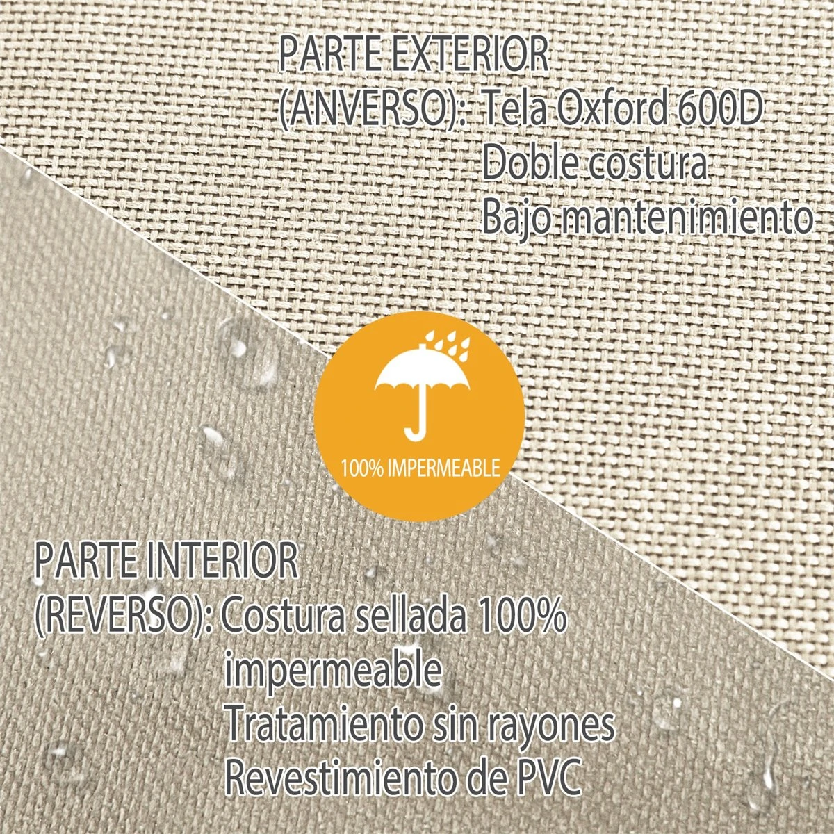 Outsunny Funda Protectora Para Banco 2-3 Plaza Cubierta De Muebles Impermeable Exterior Jardín Protección Contra Lluvia Y Sol 152x87x59/79cm 600D Tela Oxford - Imagen 5