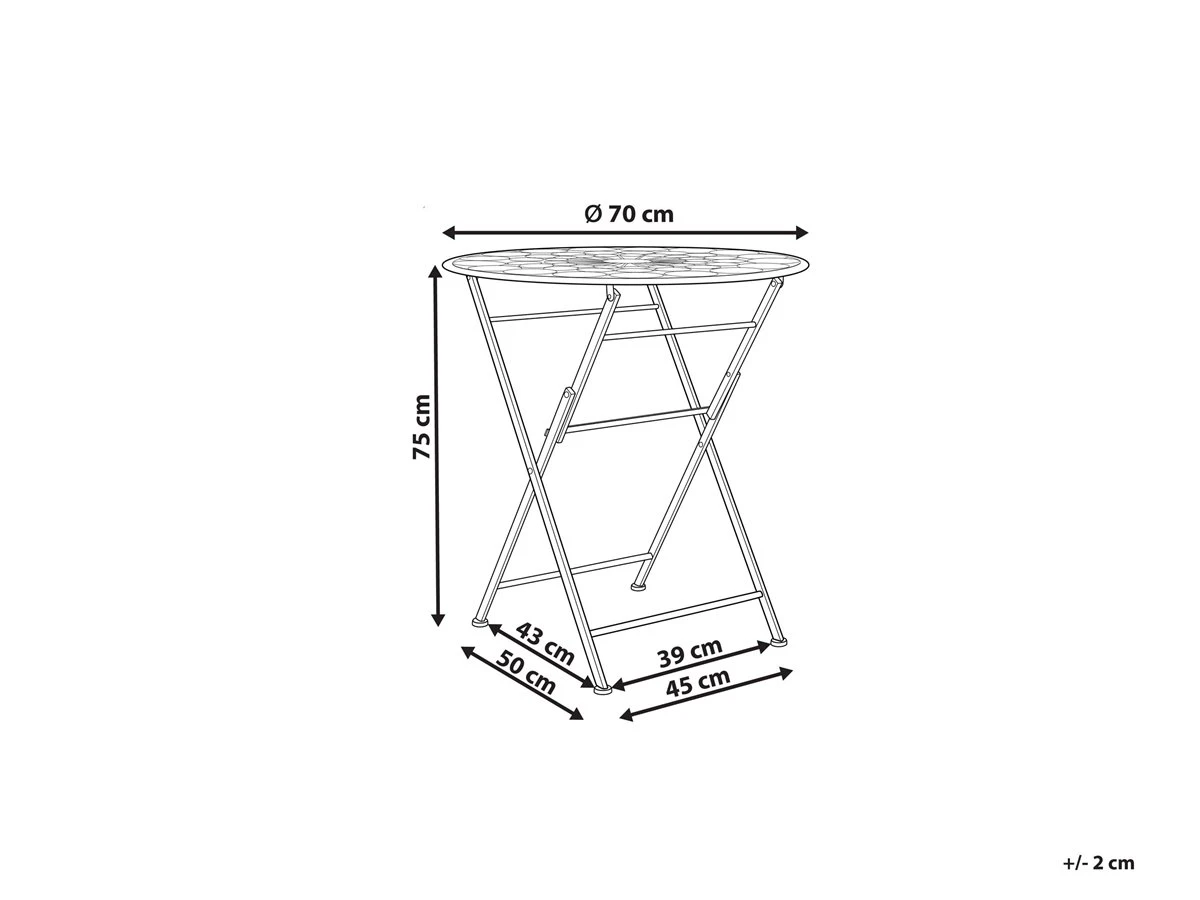 Mesa De Balcón De Metal Rojo ø 70 Cm SCARIO - Imagen 3