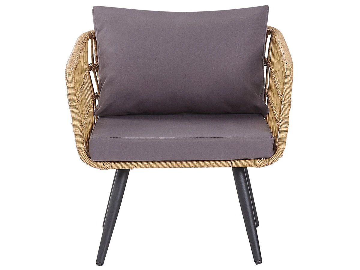 Conjunto De Jardín De Ratán Natural 4 Plazas FOBELLO - Imagen 9