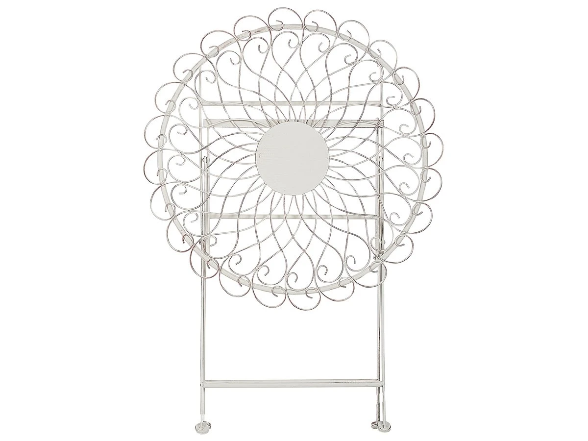 Mesa De Balcón De Metal Blanco Crema ø 70 Cm STIFFE - Imagen 4