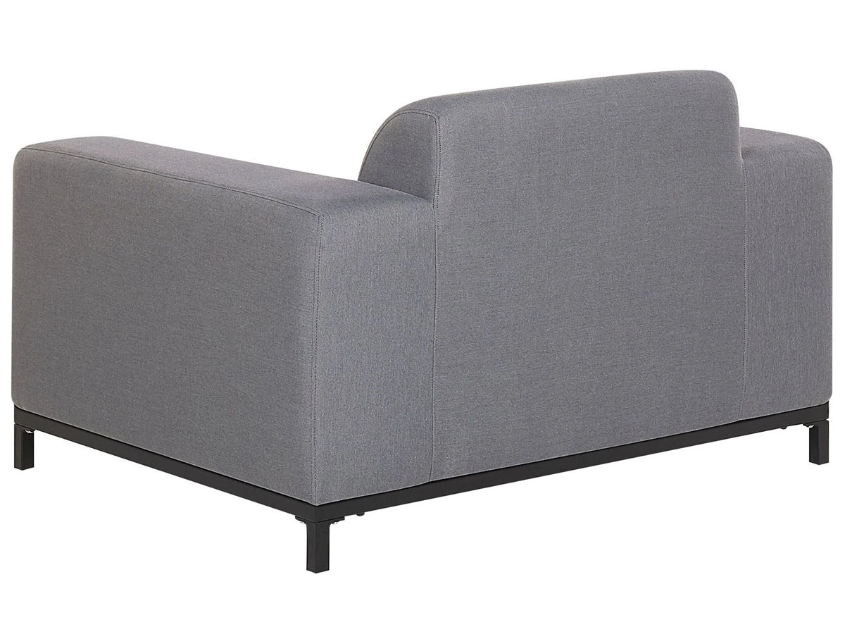 Conjunto De 2 Sillones De Poliéster Gris/negro ROVIGO - Imagen 7