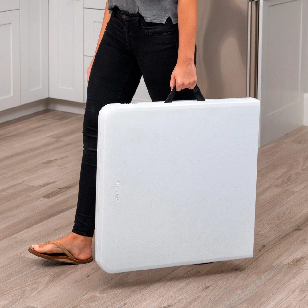 Mesa Plegable Ajustable En Altura Blanco LIFETIME 122 X 61 X 56-91 Cm - Imagen 6