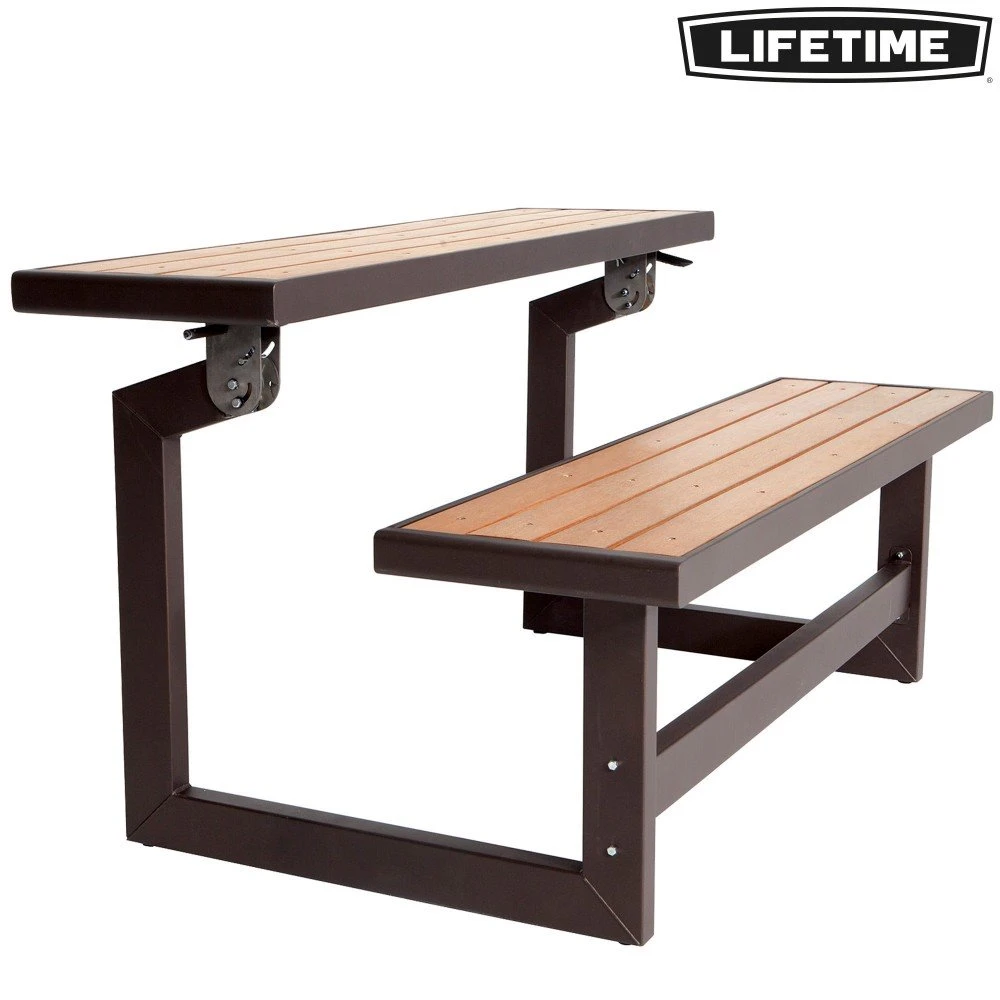 Banco Convertible En Mesa Color Madera LIFETIME - Imagen 5