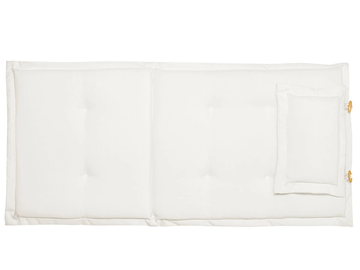 Conjunto De 2 Sillas De Jardín De Madera Con Cojines Blanco/crema JAVA - Imagen 12