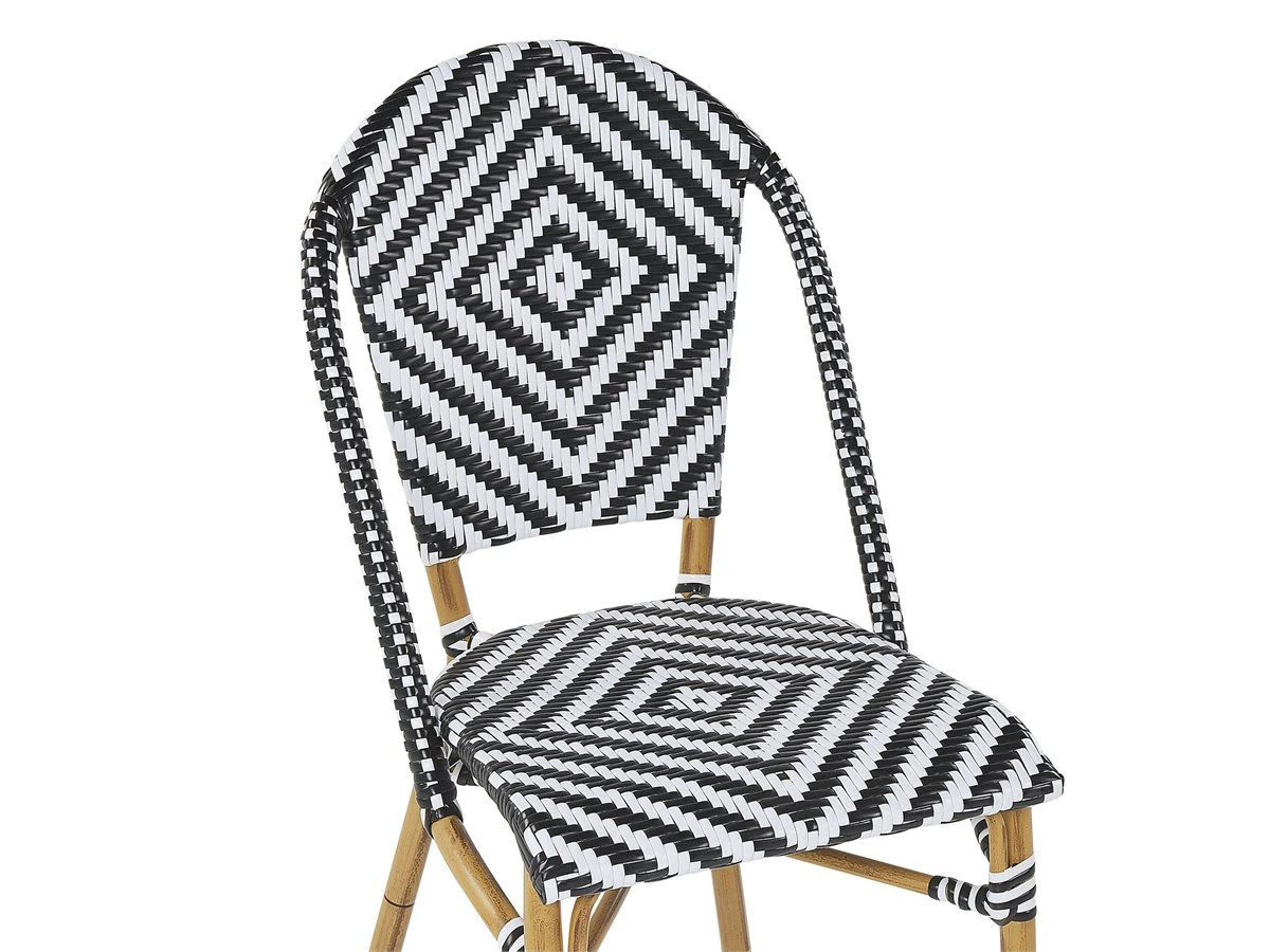 Conjunto De 4 Sillas De Jardín Negro/blanco RIFREDDO - Imagen 10