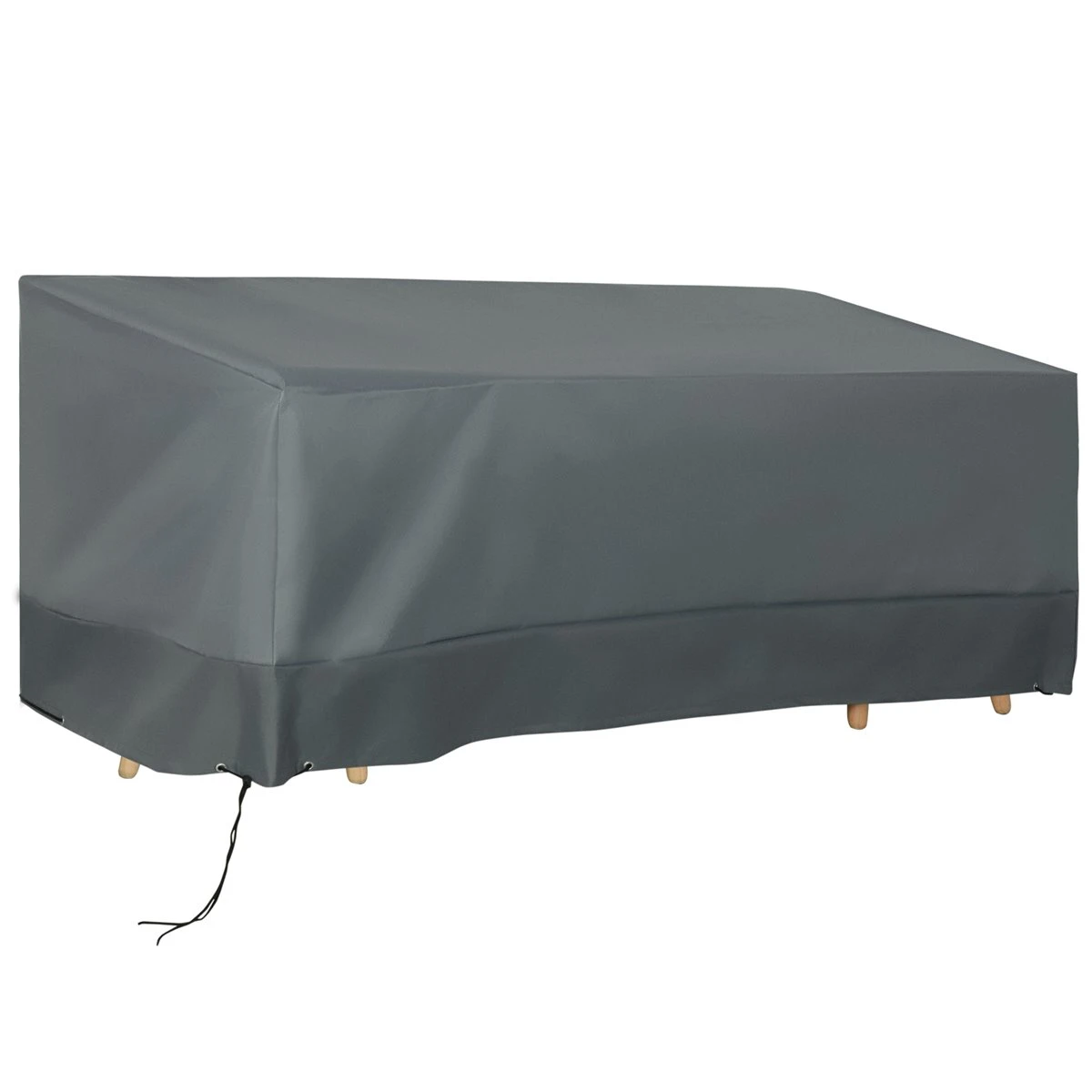 Outsunny Funda Protectora Para Muebles De Jardín Tela Oxford 600D Impermeable Cubierta De Muebles De Mesas Sillas Sofás Exterior Con Cordón Y Hebilla 190,5x72x76 Cm Gris
