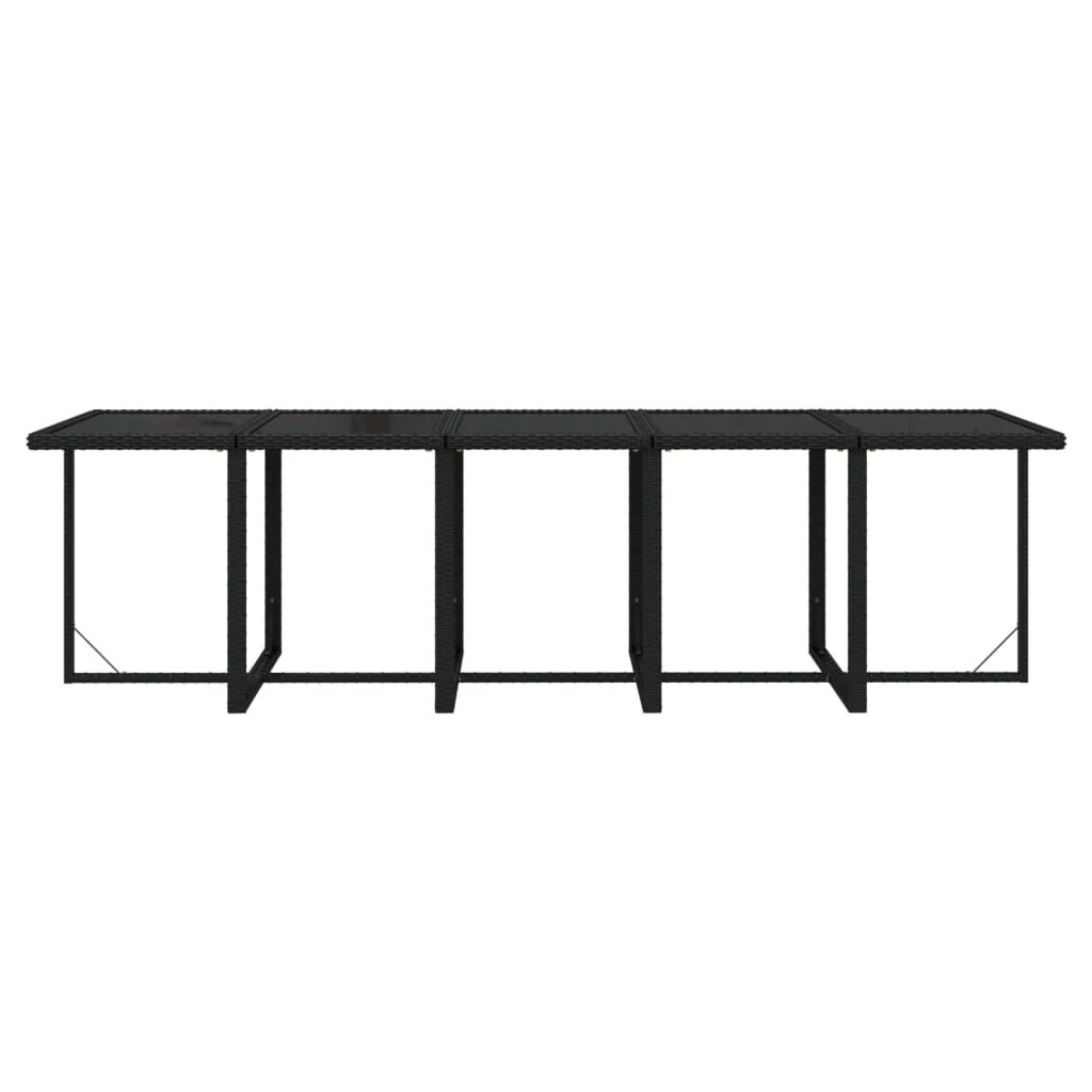 Set Comedor De Jardín 11 Pzas Con Cojines Ratán Sintético Negro VidaXL - Imagen 6