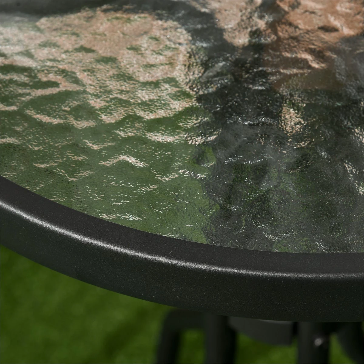 Outsunny Conjunto De Muebles De Jardín 3 Piezas Set De Muebles Exterior Incluye Mesa Con Encimera De Vidrio Templado Y 2 Sillones Plegable Con Respaldo Y Asiento De Texteline Gris - Imagen 8