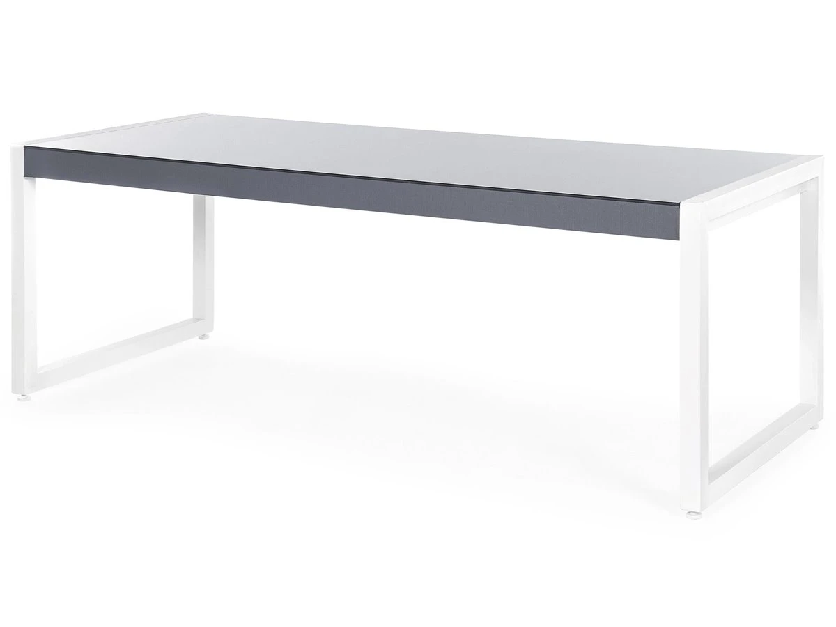 Mesa De Jardín De Metal Gris/blanco Crema 210 X 90 Cm BACOLI - Imagen 6