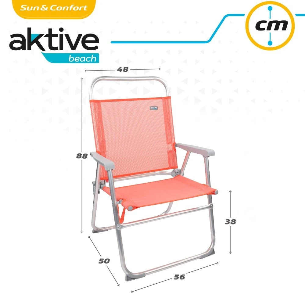 Silla Plegable Alta Aluminio Coral Aktive - Imagen 6