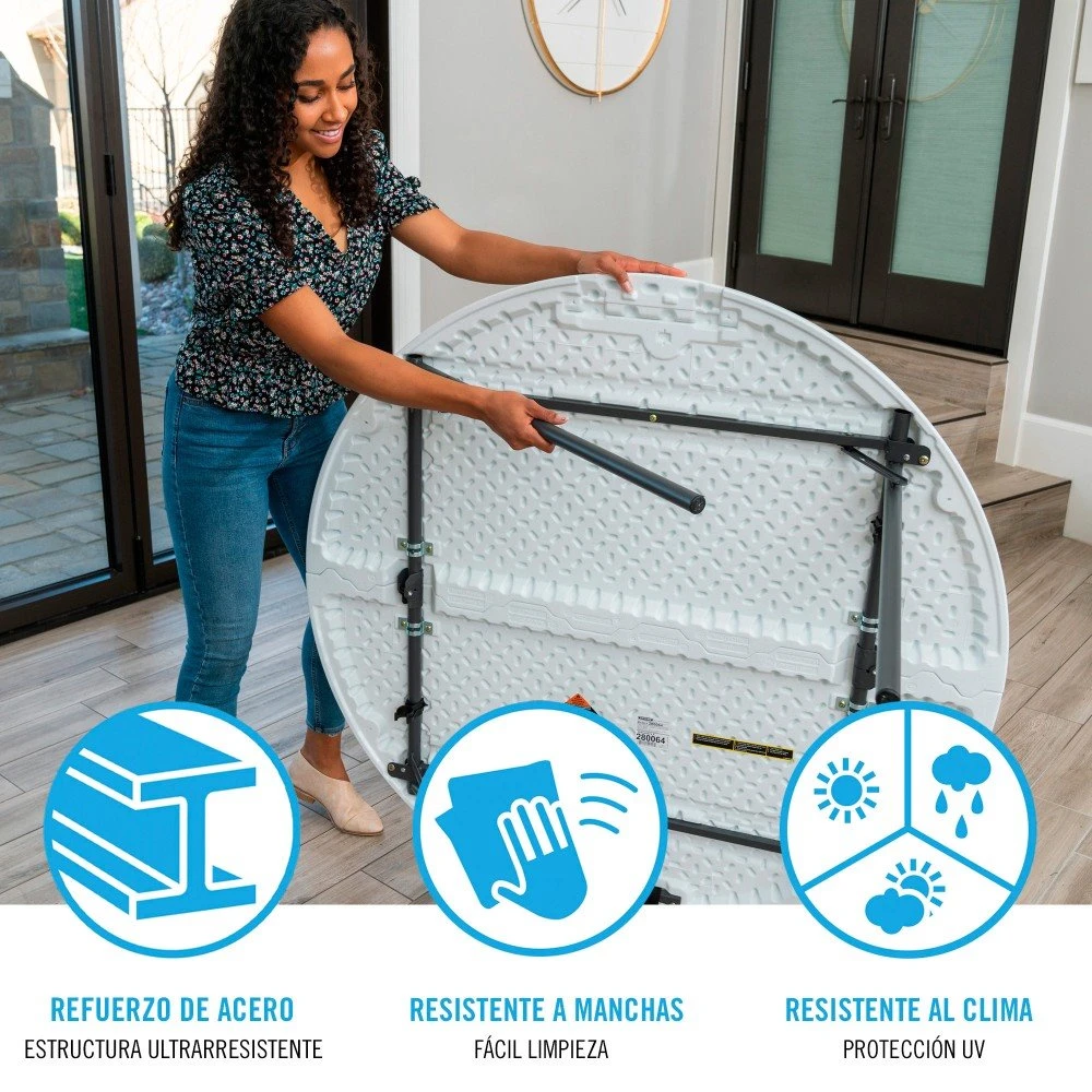 Mesa Redonda Plegable LIFETIME Ø122 X 74 Cm - Imagen 4