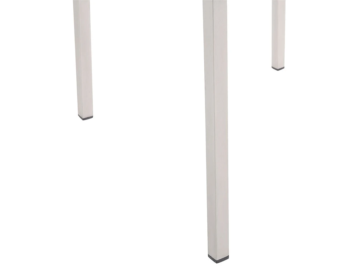 Conjunto De Jardín Mesa Con Tablero Negro De Piedra Natural 180 Cm, 6 Sillas De Tela Blanca GROSSETO - Imagen 9