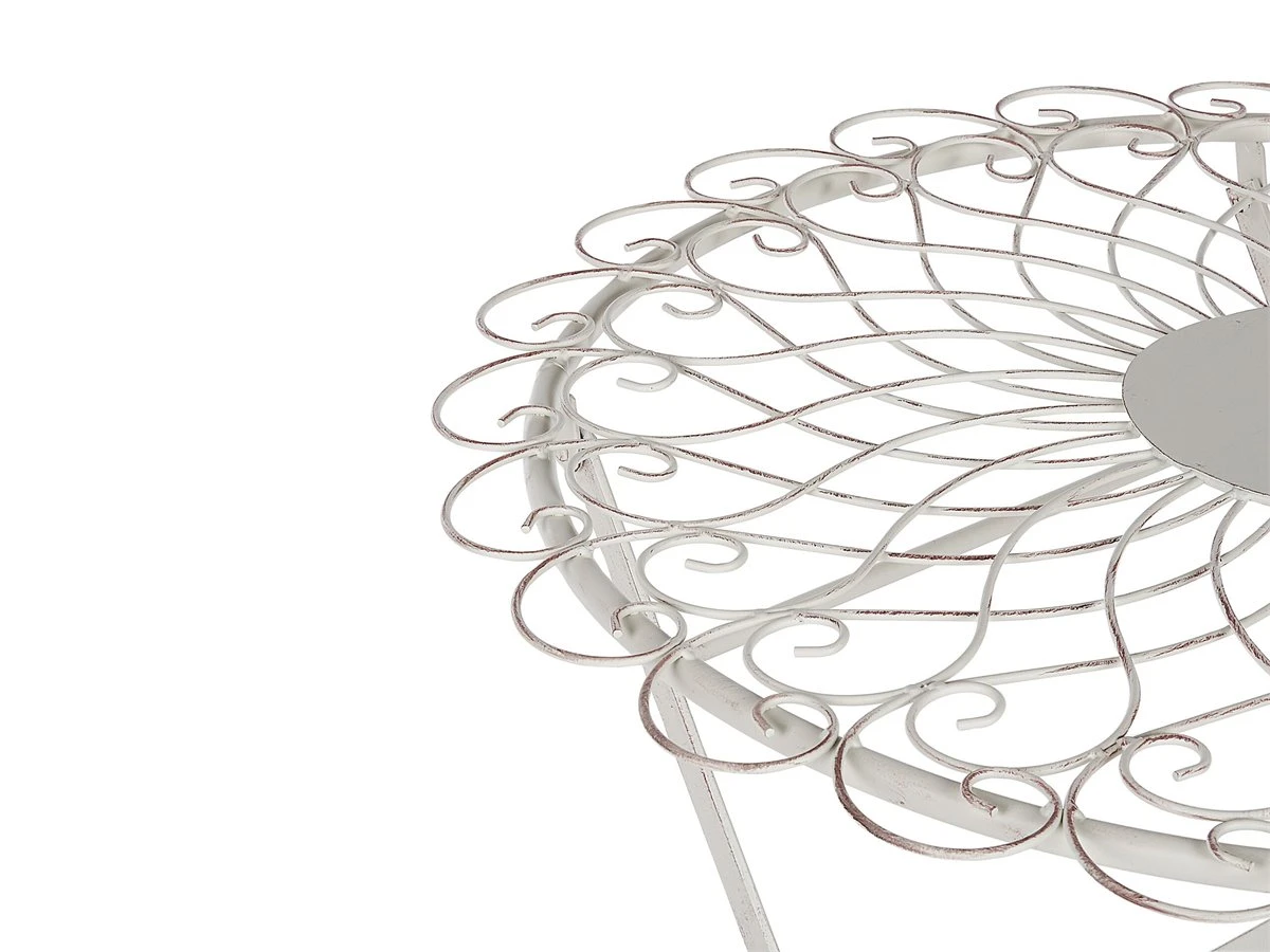 Mesa De Balcón De Metal Blanco Crema ø 70 Cm STIFFE - Imagen 5