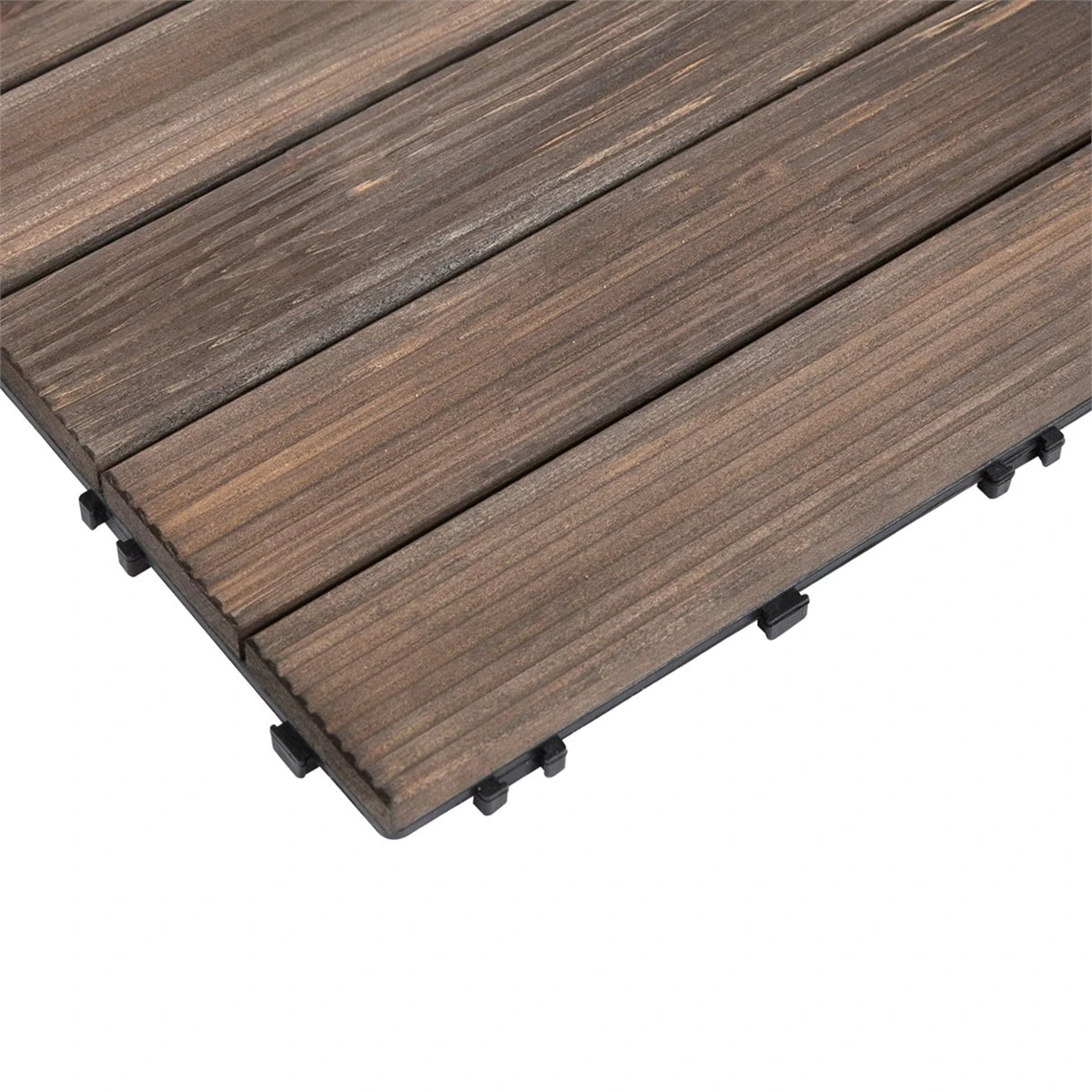 Outsunny Set De 27 Baldosas De Madera 30x30 Cm Con Área De 2,43 M² Losetas Sistema De Clic Para Balcón Terraza Jardín Marrón Oscuro - Imagen 9