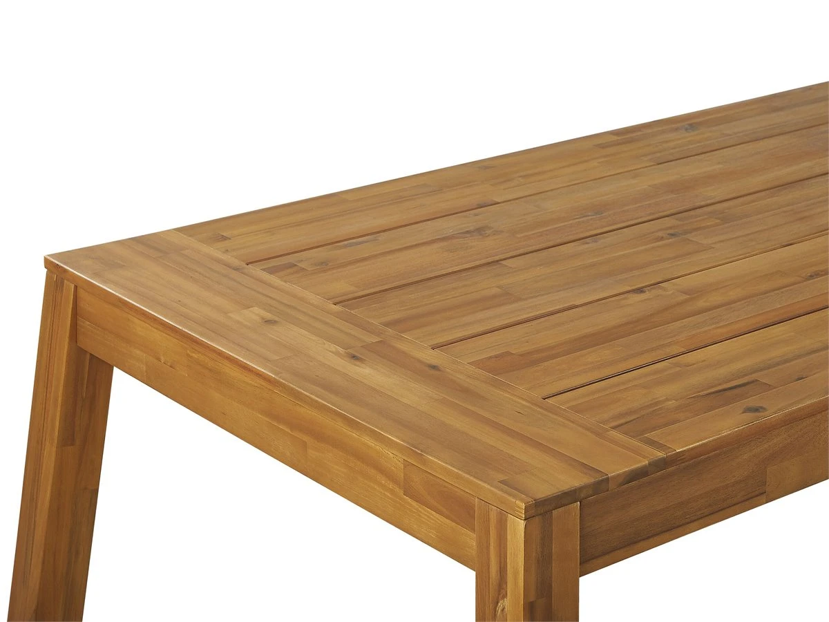 Mesa De Jardín De Madera De Acacia Clara 210 X 90 Cm LIVORNO - Imagen 8