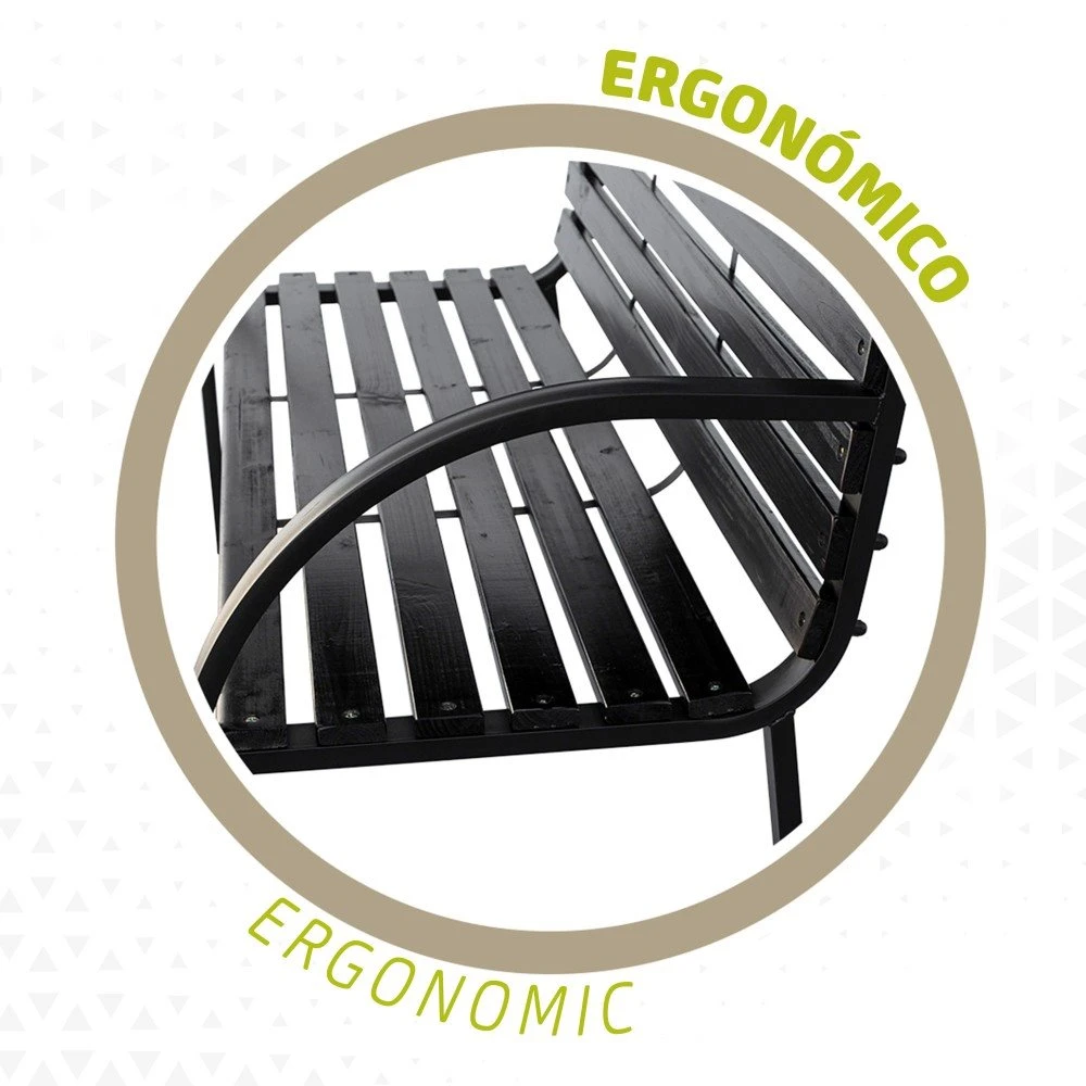 Banco De Jardín De Madera Oscura 2 Personas Aktive - Imagen 4