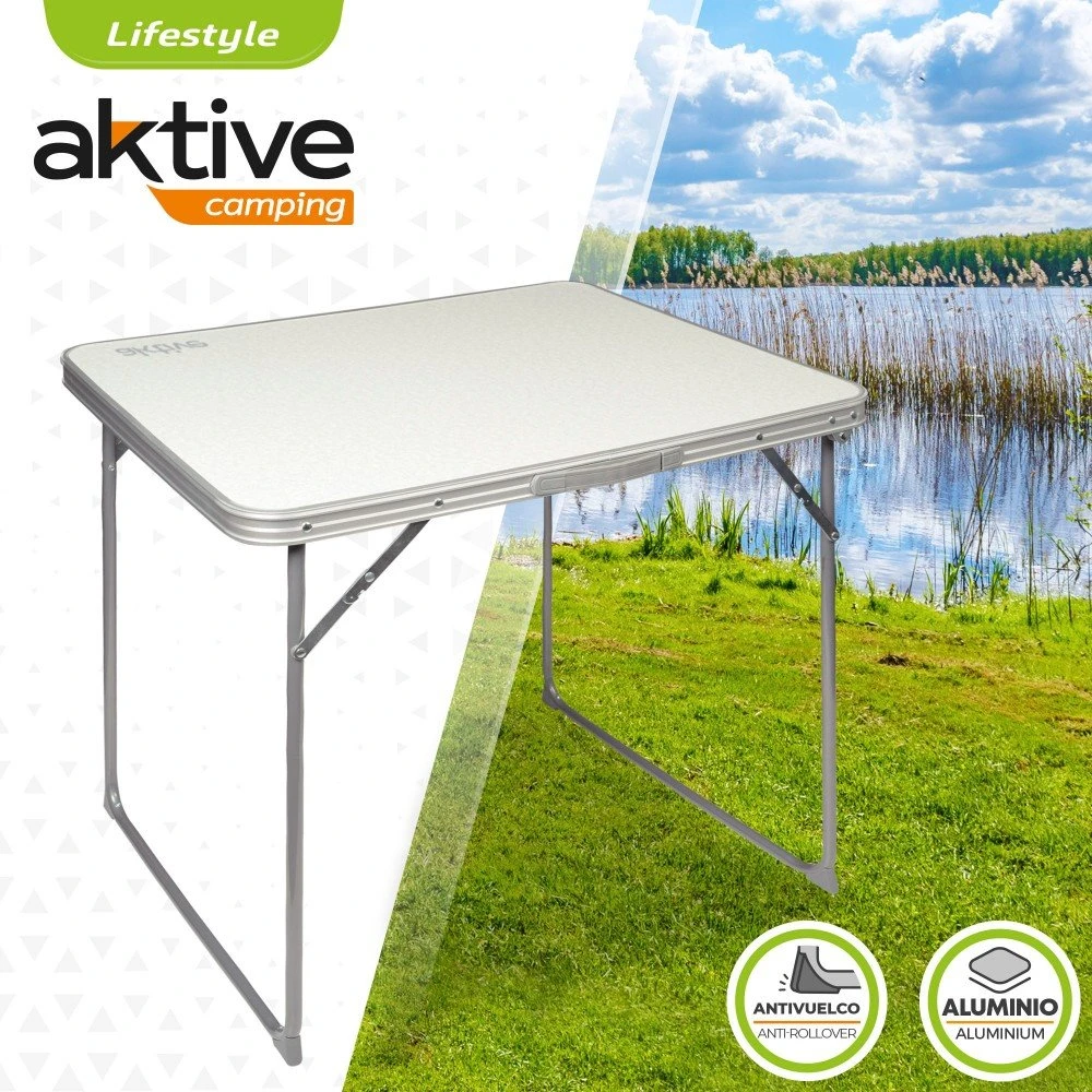 Mesa Plegable Camping Aktive Blanca - Imagen 2