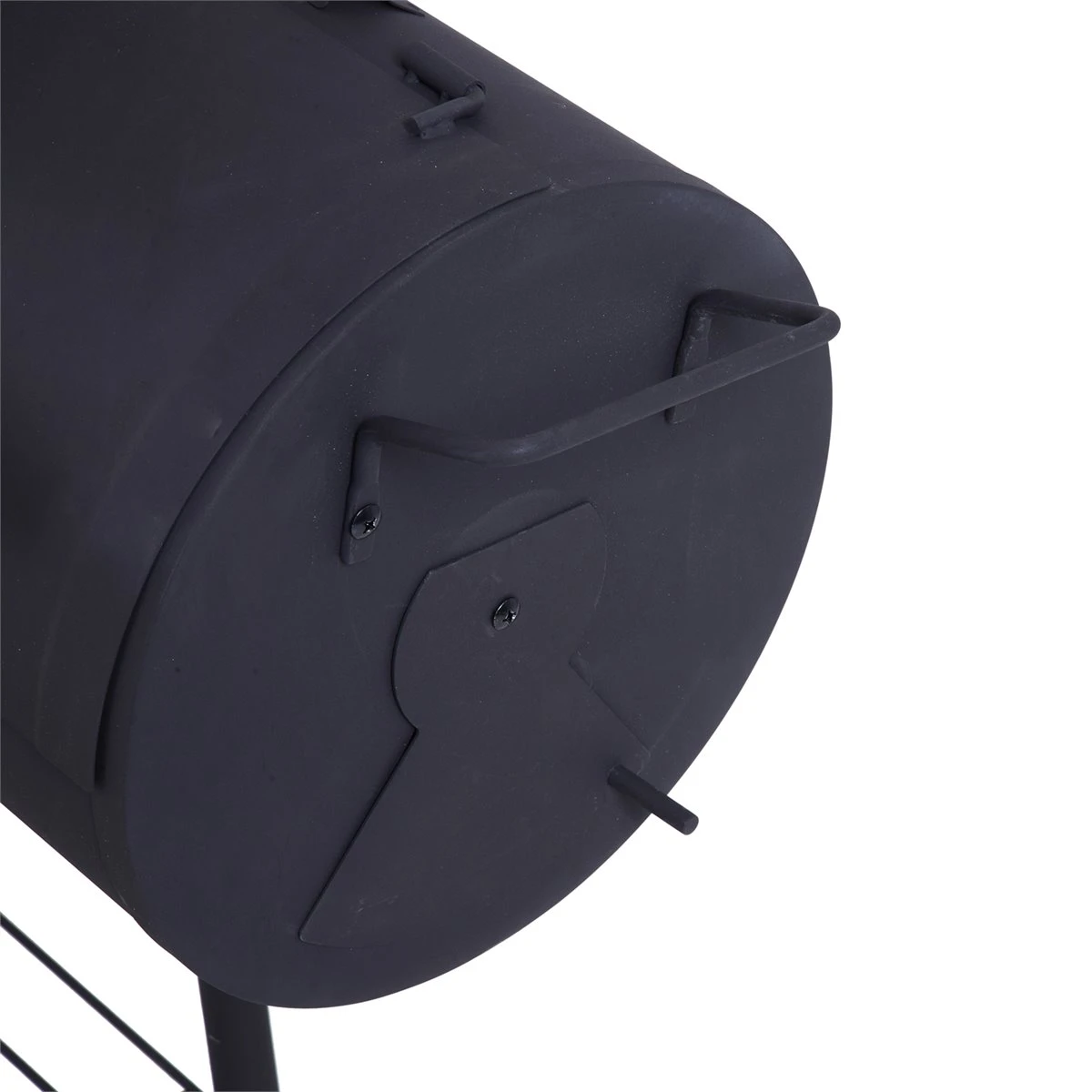 Outsunny Barbacoa De Carbón 3 En 1 Ahumador Parilla De Carbón Barbacoa De BBQ 124x53x104 Cm Con Termómetro Y Ruedas Estantes De Madera Picnic Acampada Al Aire Libre - Imagen 4