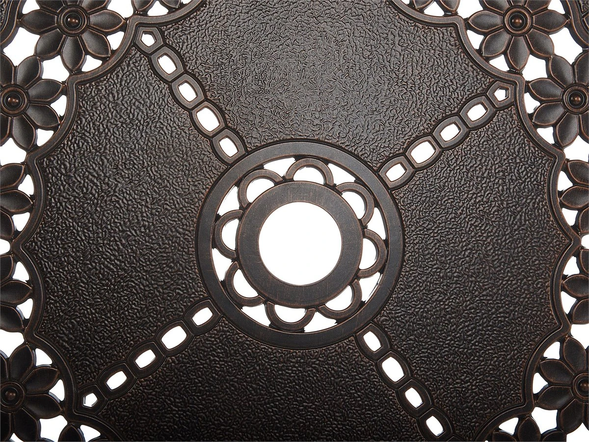 Mesa De Jardín De Metal Marrón Oscuro/beige ⌀ 105 Cm MANFRIA - Imagen 11