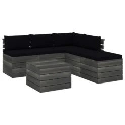 Muebles De Palets Para Jardín 6 Pzas Con Cojines Madera De Pino VidaXL