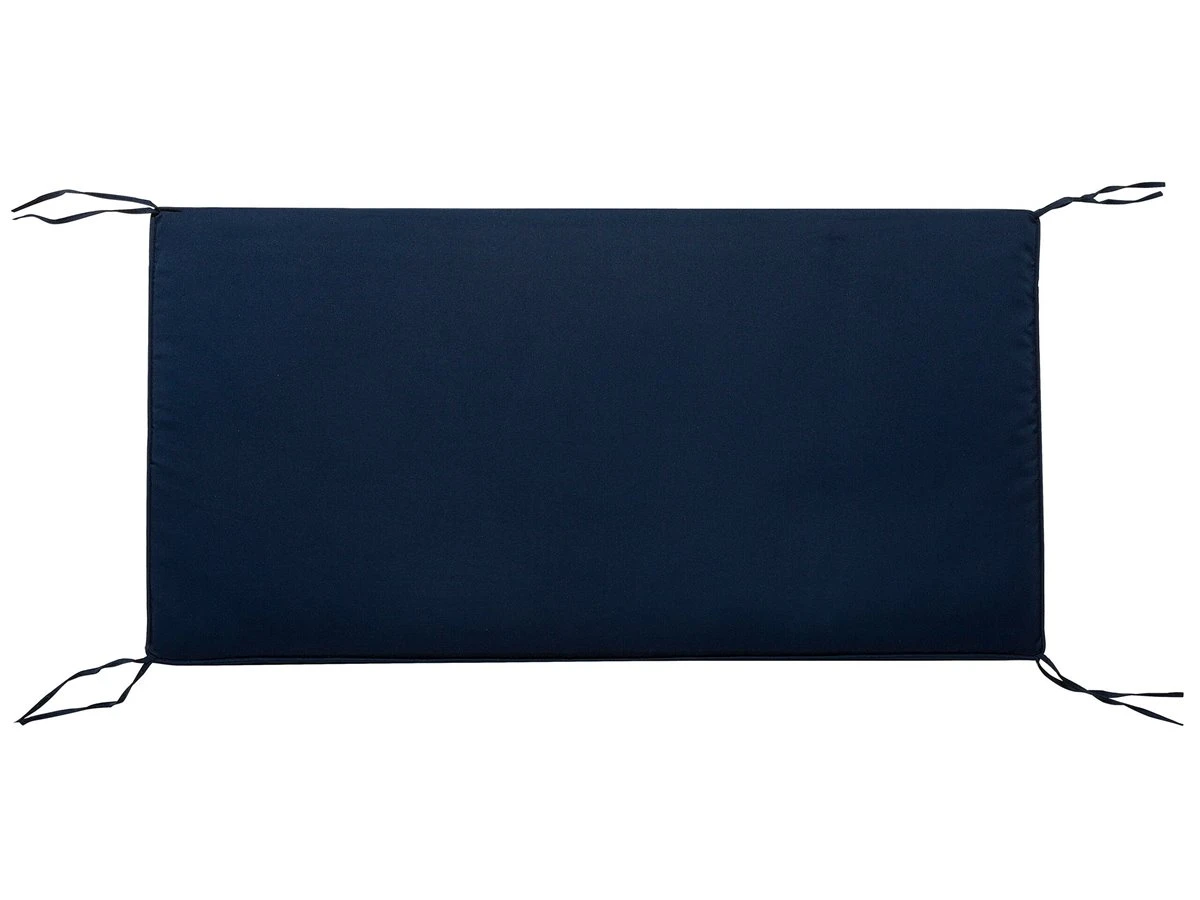 Banco De Jardín En Madera Blanca 120 Cm Con Cojín Azul Oscuro BALTIC - Imagen 7